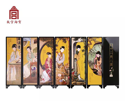 故宫十二美人图•屏风摆件 故宫十二美人图•屏风摆件