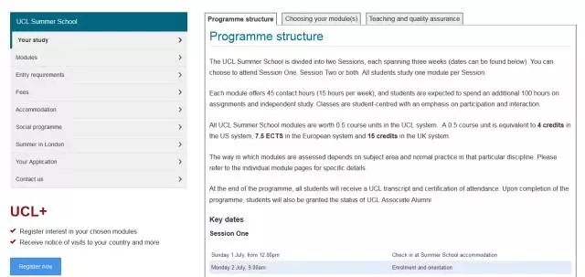 UCL Summer School申请须知 UCL Summer School申请须知