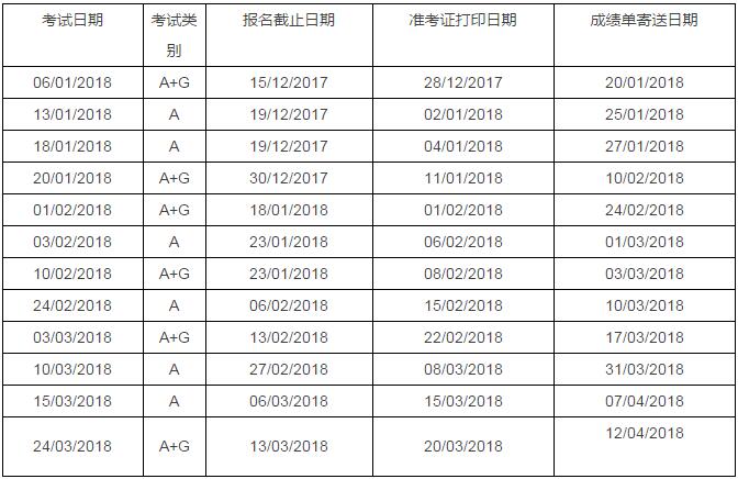 2018年雅思考试日期 2018年雅思考试日期