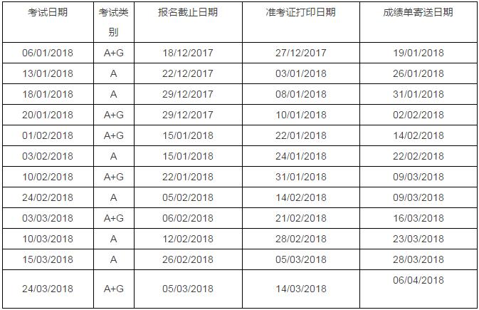 2018年雅思考试日期 2018年雅思考试日期